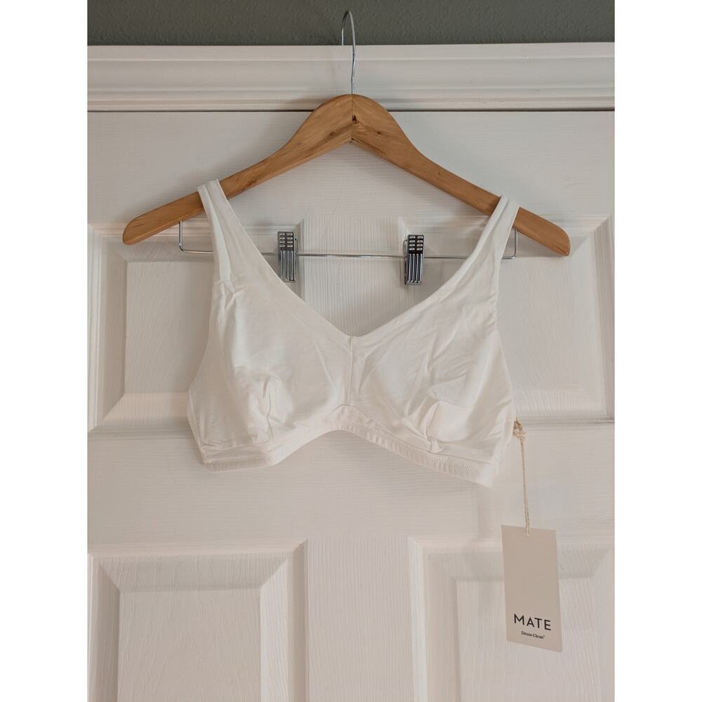 MATE The Label Tencel Comfort Wireless U-Neck Bra White L NWT
